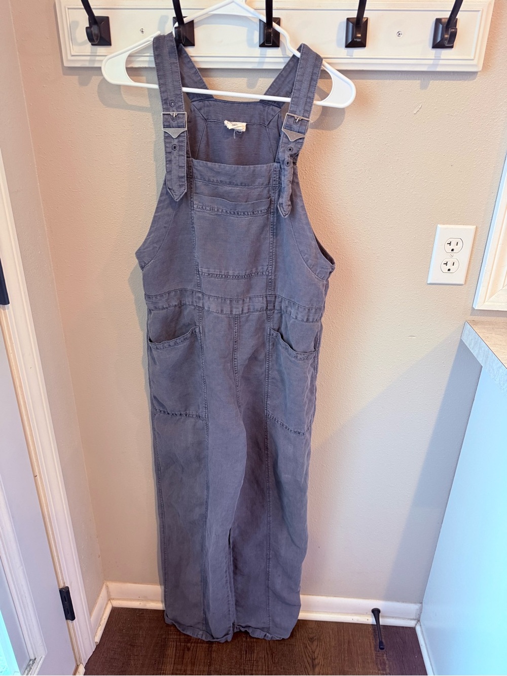 Nicole Miller Linen-blendOveralls One-Piece in Slate Gray - Casual Utility Style
